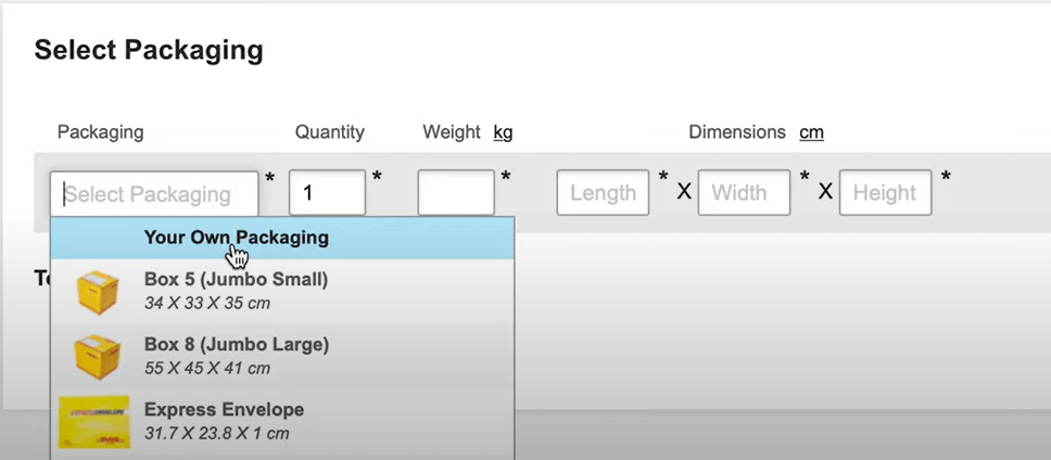 DHL Package Dimensions