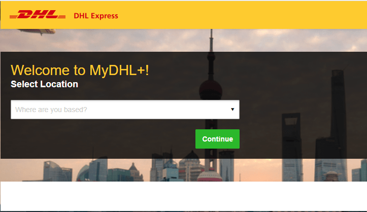 International DHL Express Chennai login panel